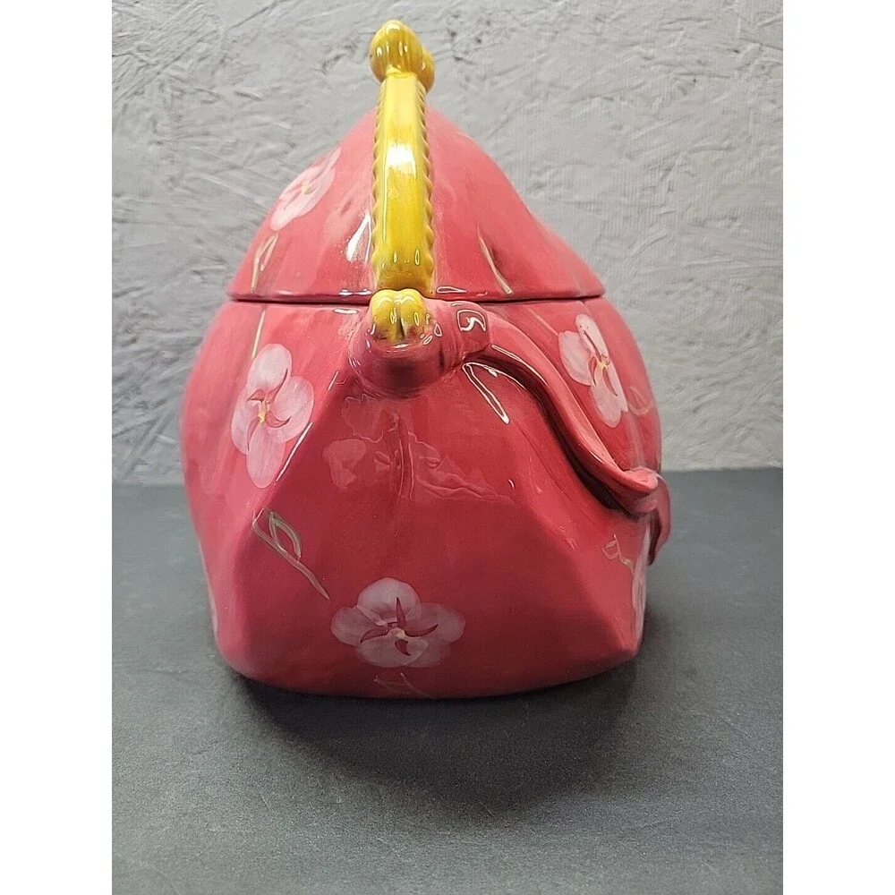 Certified International Cookie Jar Purse Shaped Floral Deb Collins‎